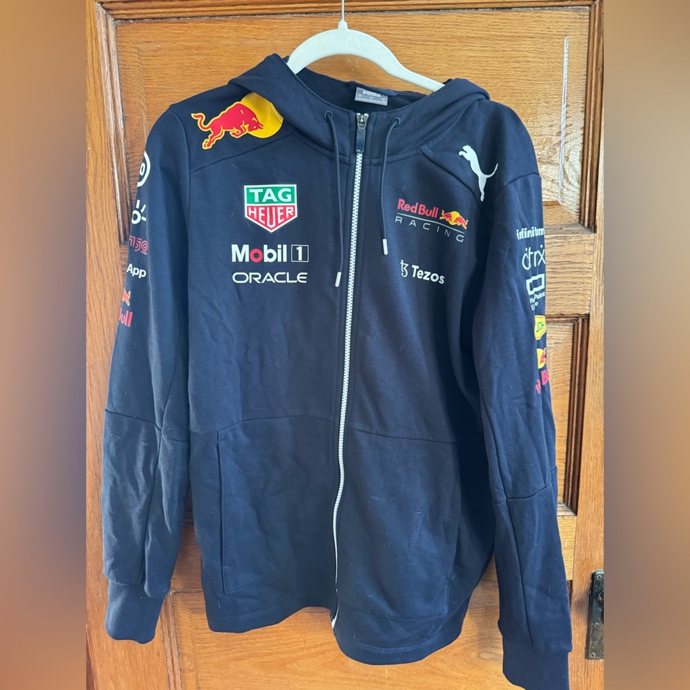 Puma, Formula 1 Red Bull Racing, Teamline Zip Up Hoodie Jacket F1 2021, Small